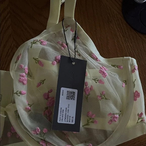 Savage X Fenty Yellow Floral Sheer Bra - Picture 6 of 6